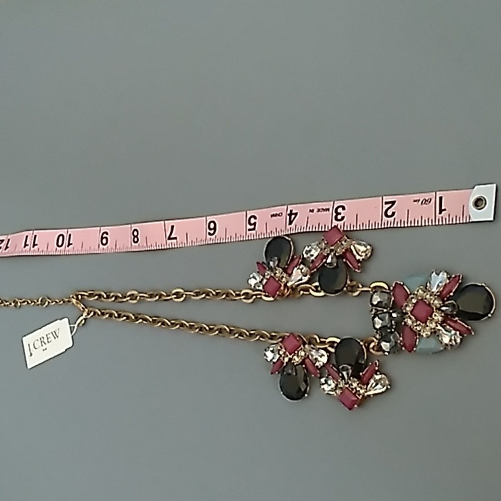 J. Crew Statement Necklace Gold-tone Cubic Zirconia, Lucite - Picture 6 of 7